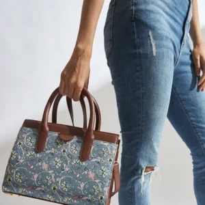 Teal by Chumbak Grey Bloom Hand Bag