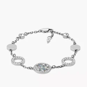 Mother-of-Pearl Disc Station Bracelet